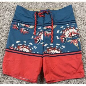 Patagonia Men's Board Shorts Unlined Swimwear Floral Colorblock Size 28 Inseam 9
